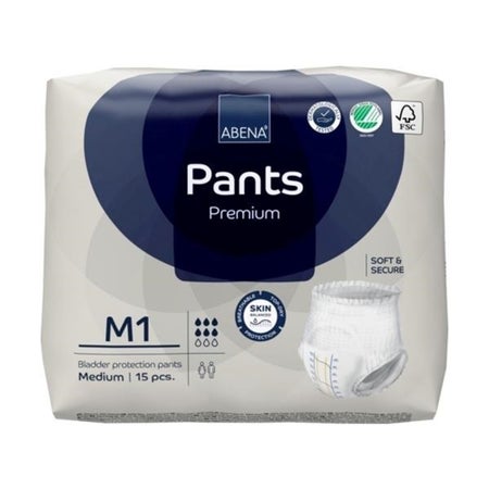 Absorbent Underwear Abena® Premium Pants M1 Pull On with Tear Away Seams Adult Medium Unisex Disposable Heavy Absorbency