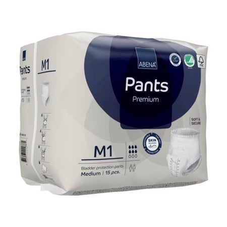 Absorbent Underwear Abena® Premium Pants M1 Pull On with Tear Away Seams Adult Medium Unisex Disposable Heavy Absorbency