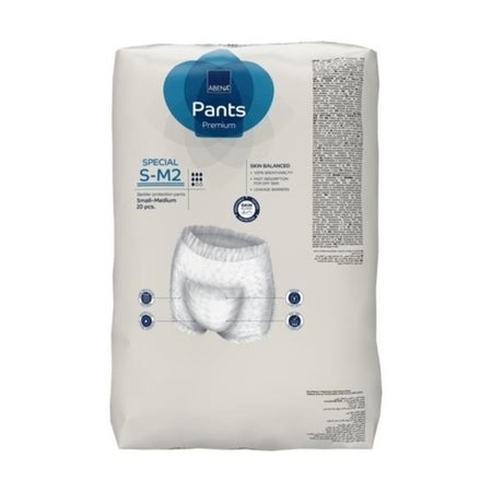 Absorbent Underwear Abena® Premium Pants Special S-M2 Pull On with Tear Away Seams Adult Small / Medium Unisex Disposable Heavy Absorbency