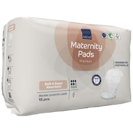 Bladder Control Pad Abena® Maternity 7.8 X 16.5 Inch Moderate Absorbency Fluff / Polymer Core One Size Fits Most