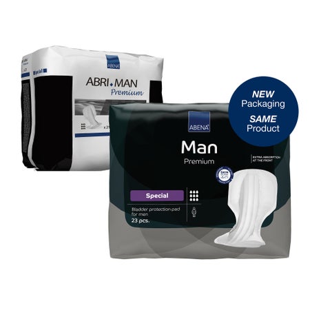 Bladder Control Pad Abena® Premium Man Special 14.5 X 28.7 Inch Heavy Absorbency Fluff / Polymer Core One Size Fits Most