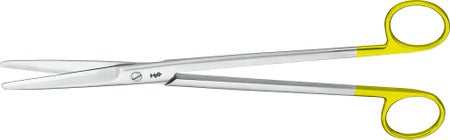 Dissecting Scissors DuroTip® Mayo 9 Inch Length OR / Surgical Grade Stainless Steel / Tungsten Carbide NonSterile Finger Ring Handle Curved, Beveled Blunt Tip / Blunt Tip