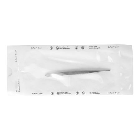 Iris Forceps Miltex® Disposable 5-1/2 Inch Length Floor / Office Grade Pakistani Stainless Steel Sterile NonLocking Finger Ring Handle Straight 1 X 2 Teeth
