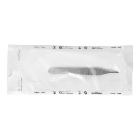 Dressing Forceps Miltex® Disposable Adson 4-3/4 Inch Length Floor / Office Grade Pakistani Stainless Steel Sterile NonLocking Thumb Handle Straight Serrated Tips