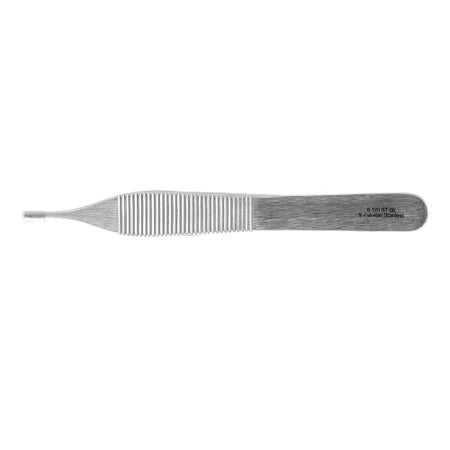 Tissue Forceps Miltex® Disposable Adson 4-3/4 Inch Length Floor / Office Grade Pakistani Stainless Steel Sterile NonLocking Thumb Handle Straight Delicate, 1 X 2 Teeth