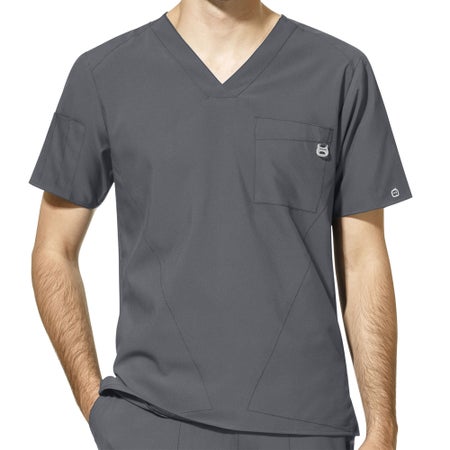 Scrub Shirt Wink™ W123 Medium Pewter 4 Pockets Short Sleeve Male