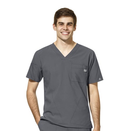 Scrub Shirt Wink™ W123 X-Large Pewter 4 Pockets Short Sleeve Male