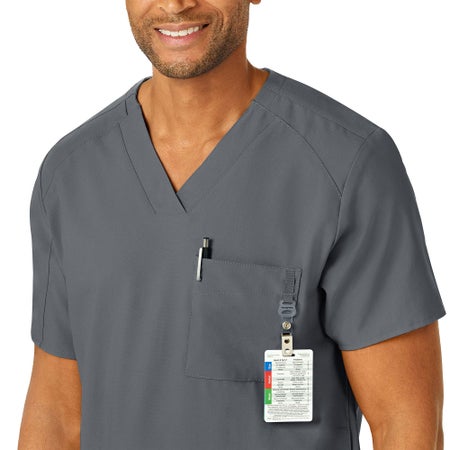 Scrub Shirt Wink™ W123 X-Large Pewter 4 Pockets Short Sleeve Male