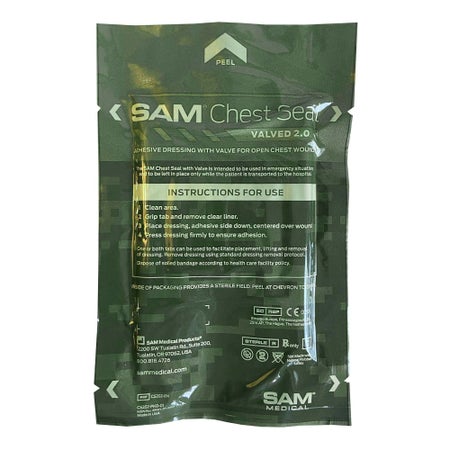 Chest Wound Seal SAM® 7 X 7 Inch 1 per Pack Sterile