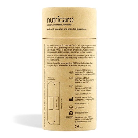 Adhesive Strip Patch™ Bamboo / Aloe Vera Tan 3/4 X 3 Inch Sterile