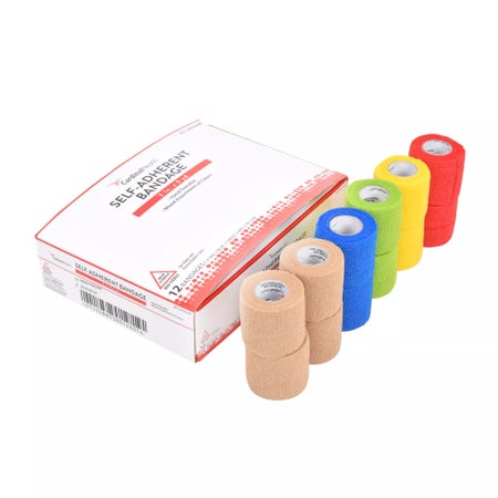 Cohesive Bandage Cardinal Health™ 1 Inch X 5 Yard Self-Adherent Closure Assorted Colors NonSterile Standard Compression