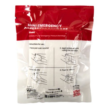 Trauma Pressure Dressing with Wrap My Medic™ 4 X 36 Inch Hook and Loop Closure White Sterile Standard Compression