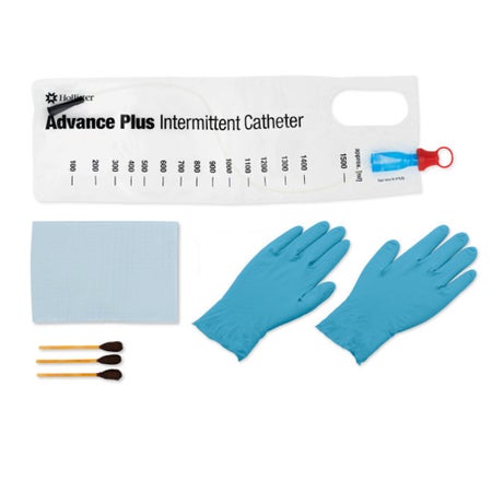 Intermittent Catheter Tray Advance Plus™ Coude 14 Fr. Without Balloon PVC