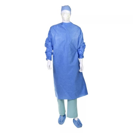 Non-Reinforced Surgical Gown Cardinal Health™ 3X-Large / X-Long Royal Blue NonSterile AAMI Level 3 Disposable