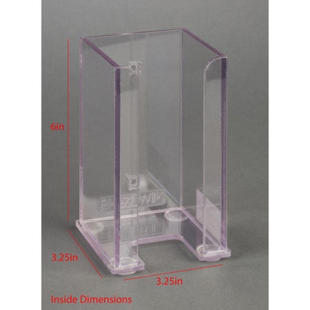 Biohazard Wipe Dispenser Clear PETG Manual Pull 1 Compartment Wall Mount