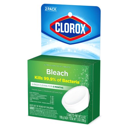 Toilet Bowl Cleaner Clorox® Ultra Clean Toilet Tablets Bleach Dissolving Tablet 2 Count Individual Packet Chlorine Scent NonSterile