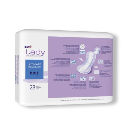 Bladder Control Pad Seni® Lady Ultimate 14.4 Inch Length Heavy Absorbency Super Absorbent Core One Size Fits Most
