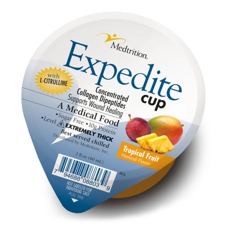 Thickened Food Expedite™ 2 oz. Cup Tropical Fruit Flavor Gel IDDSI Level 4 Extremely Thick/Pureed
