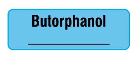 Drug Label Shamrock Syringe Label Butorphanol / _____ Blue 1/2 X 500 Inch