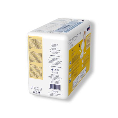 Incontinence Liner Seni® Shaped Day Pads 25 Inch Length Moderate Absorbency Super Absorbent Core One Size Fits Most