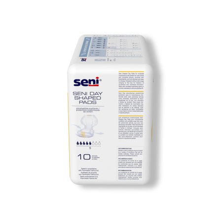 Incontinence Liner Seni® Shaped Day Pads 25 Inch Length Moderate Absorbency Super Absorbent Core One Size Fits Most