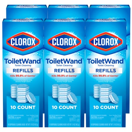 Toilet Bowl Cleaner Disinfecting Refill Pads Clorox® Blue / White, 3 Inch, Sponge Head