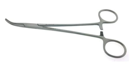Hemostatic Forceps Hermann Medizintechnik Baby Adson 7-1/4 Inch Length OR / Surgical Grade German Stainless Steel NonSterile Locking Finger Ring Handle Curved Serrated Tips