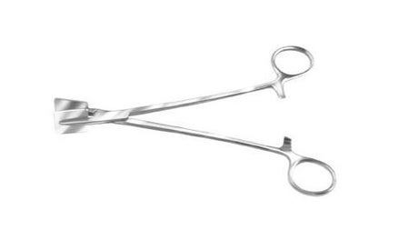 Fascia Press Forceps Storz® Sheehy 7-1/2 Inch Length OR / Surgical Grade Stainless Steel NonSterile Locking Finger Ring Handle Straight Square Plate Tips