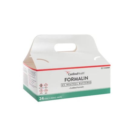 Prefilled Formalin Container Cardinal Health™ 20 mL Fill in 40 mL (1.35 oz.) Screw Cap Warning Label / Patient Information NonSterile