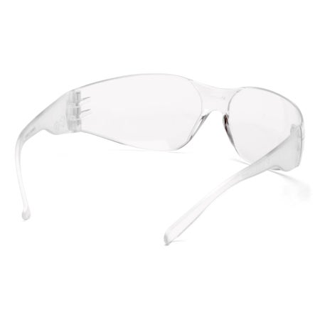 Safety Glasses Intruder® Wraparound Uncoated Clear Tint Polycarbonate Lens Clear Frame Over Ear One Size Fits Most