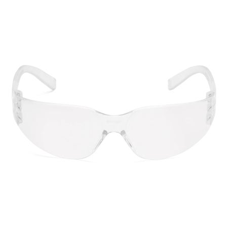 Safety Glasses Intruder® Wraparound Uncoated Clear Tint Polycarbonate Lens Clear Frame Over Ear One Size Fits Most