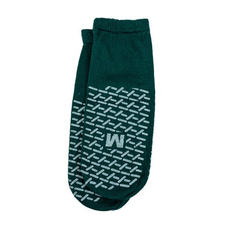 Slipper Socks Unisex Adult Medium Double Tread Single Patient Use Green