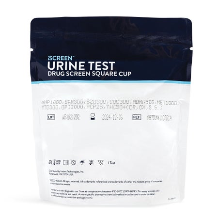 Drugs of Abuse Test Kit iScreen® DX AMP500, BZO300, COC150, mAMP/MET500, MOP(OPI300), (CR, OX, SG) 25 Tests CLIA Waived