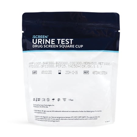 Drugs of Abuse Test Kit iScreen® DX AMP, COC, mAMP/MET, OPI2000, THC (CR, OX, SG) 25 Tests CLIA Non-Waived