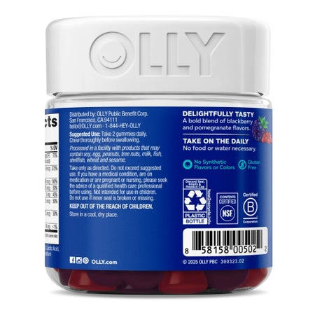 Multivitamin Supplement OLLY® Men's Multi MultiVitamins / Zinc Assorted Strengths - 5 mg - 5 mg Gummy 90 per Bottle Blackberry Blitz Flavor
