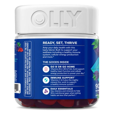 Multivitamin Supplement OLLY® Men's Multi MultiVitamins / Zinc Assorted Strengths - 5 mg - 5 mg Gummy 90 per Bottle Blackberry Blitz Flavor