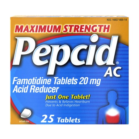 Antacid Pepcid® AC Maximum Strength 20 mg Strength Tablet 25 per Box