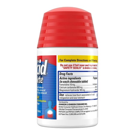 Antacid Pepcid® Complete 800 mg - 165 mg - 10 mg Strength Chewable Tablet 25 per Bottle
