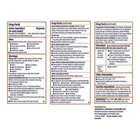Pain Relief Motrin® IB 200 mg Strength Ibuprofen Capsule