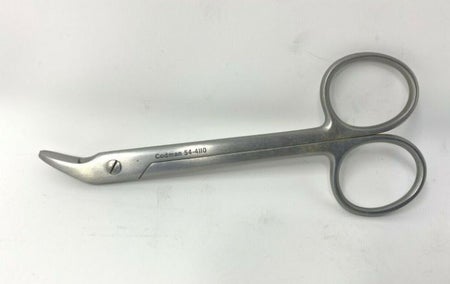 Wire Cutting Scissors Codman 4-3/4 Inch Length OR / Surgical Grade German Stainless Steel NonSterile Finger Ring Handle Angled Blunt Tip / Blunt Tip