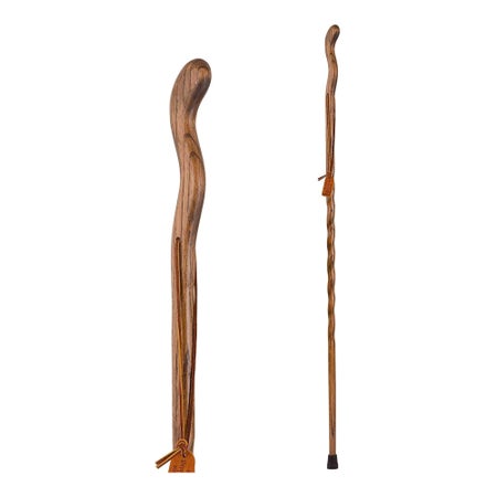 Walking Stick Brazos™ Twisted Fitness Walker Wood 48 Inch Height Brown