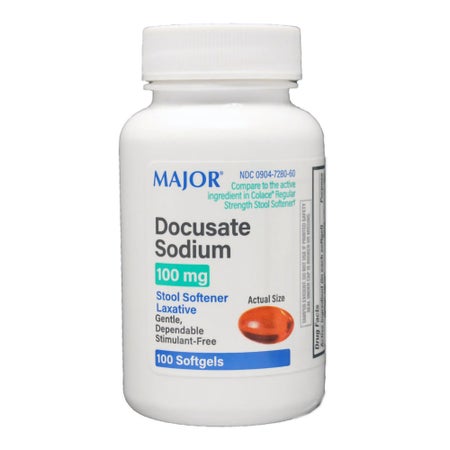 Stool Softener Major® Softgel 1,000 per Bottle 100 mg Strength Docusate Sodium