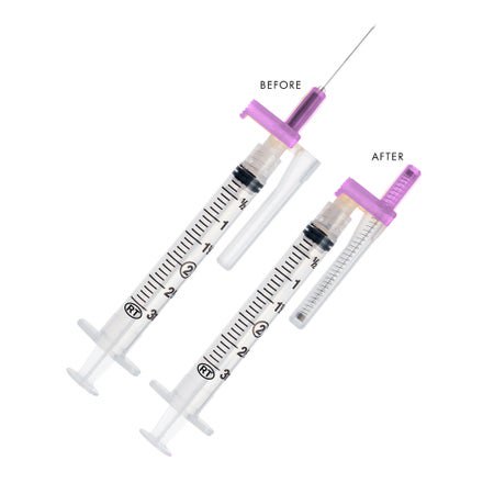 Safety Hypodermic Syringe with Needle EasyPoint® 3 mL 1 Inch 18 Gauge Retractable Safety Needle Regular Wall