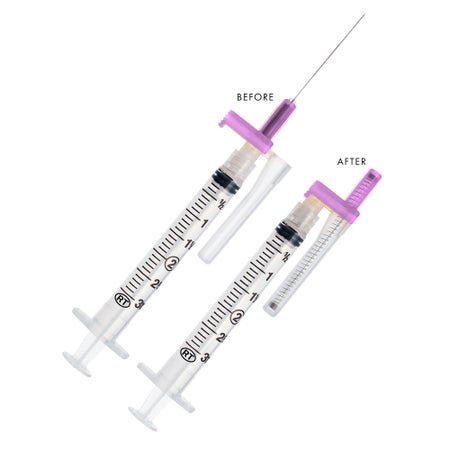 Safety Hypodermic Syringe with Needle EasyPoint® 3 mL 1-1/2 Inch 18 Gauge Retractable Safety Needle Regular Wall