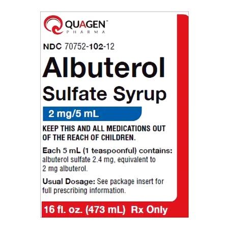 Albuterol Sulfate 2 mg / 5 mL Syrup 16 oz.