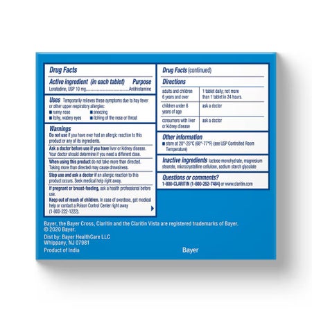 Allergy Relief Claritin® 10 mg Strength Tablet 30 Per Box