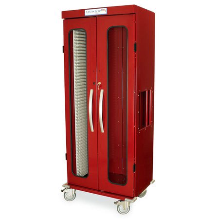 Mobile Medical Storage Cart Slimline Series Mobile Powder Coated Steel 1 Shelf Keyed Lock