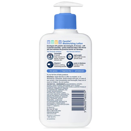 Baby Lotion CeraVe® 8 oz. Pump Bottle Unscented Lotion
