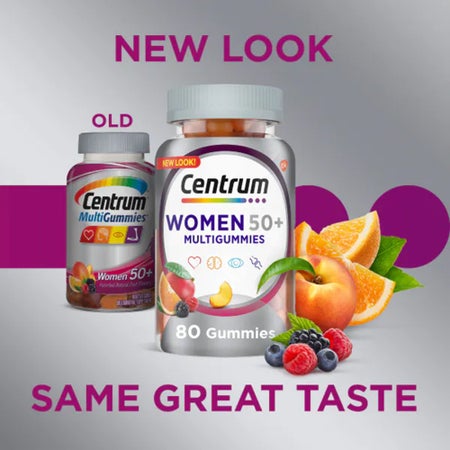 Multivitamin Supplement Centrum® Adult 50+ Gummy 90 per Bottle Fruit Flavor