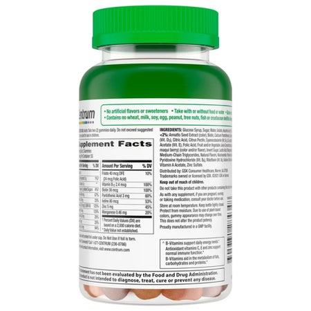 Multivitamin Supplement Centrum® Gummy 110 per Bottle Fruit Flavor